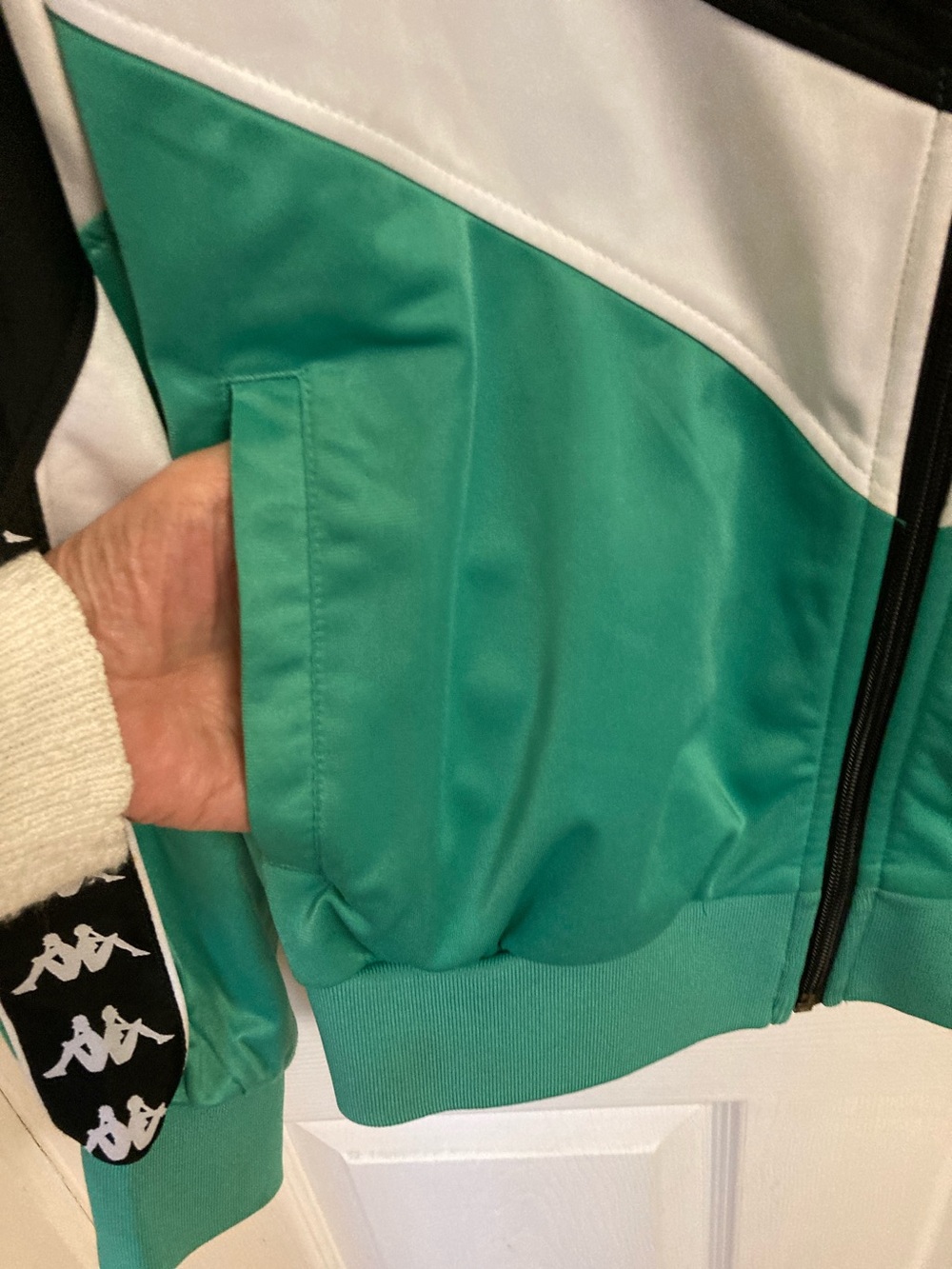 Kappa Green Black White Retro Zip-Up Track Jacket - Picture 5 of 10